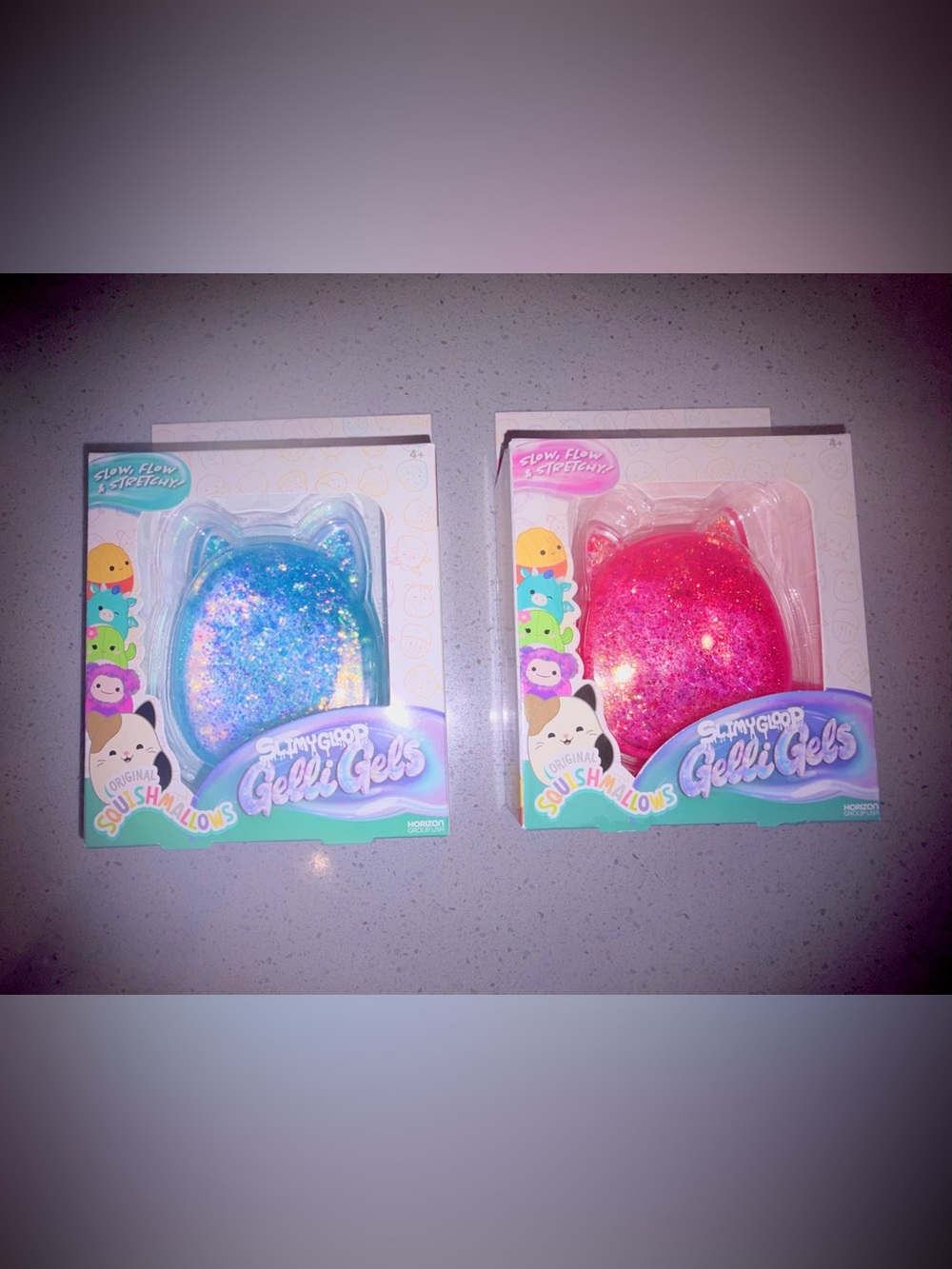 Squishmallows Gelli Gels Glitter Slime - Blue & Pink
